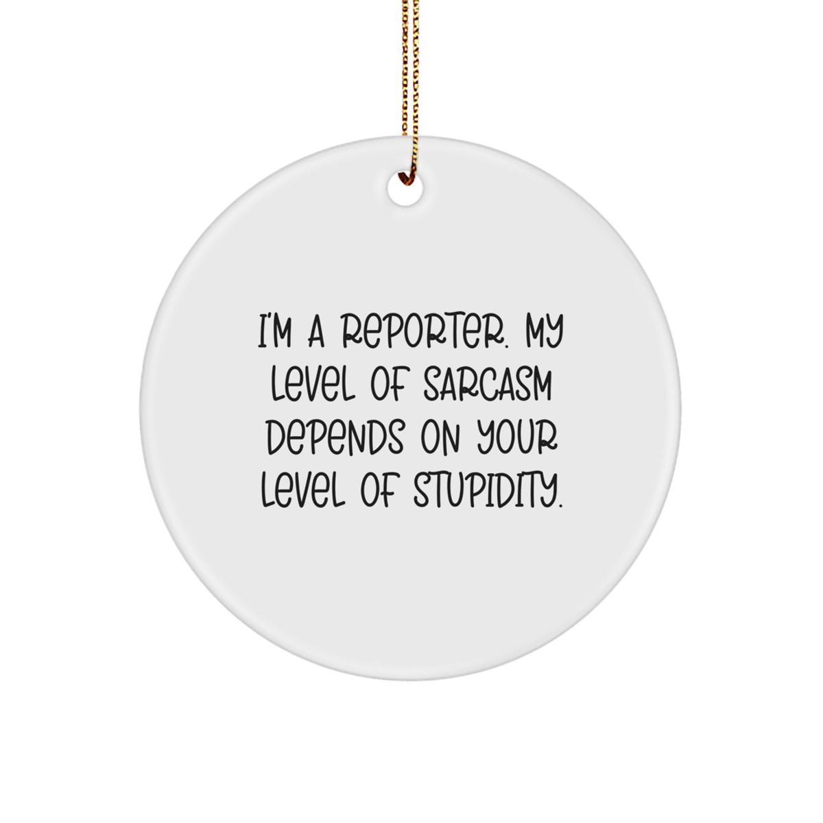 Reporter Christmas Ornament for Him Gift Depends on Your Stupidity - Image 1