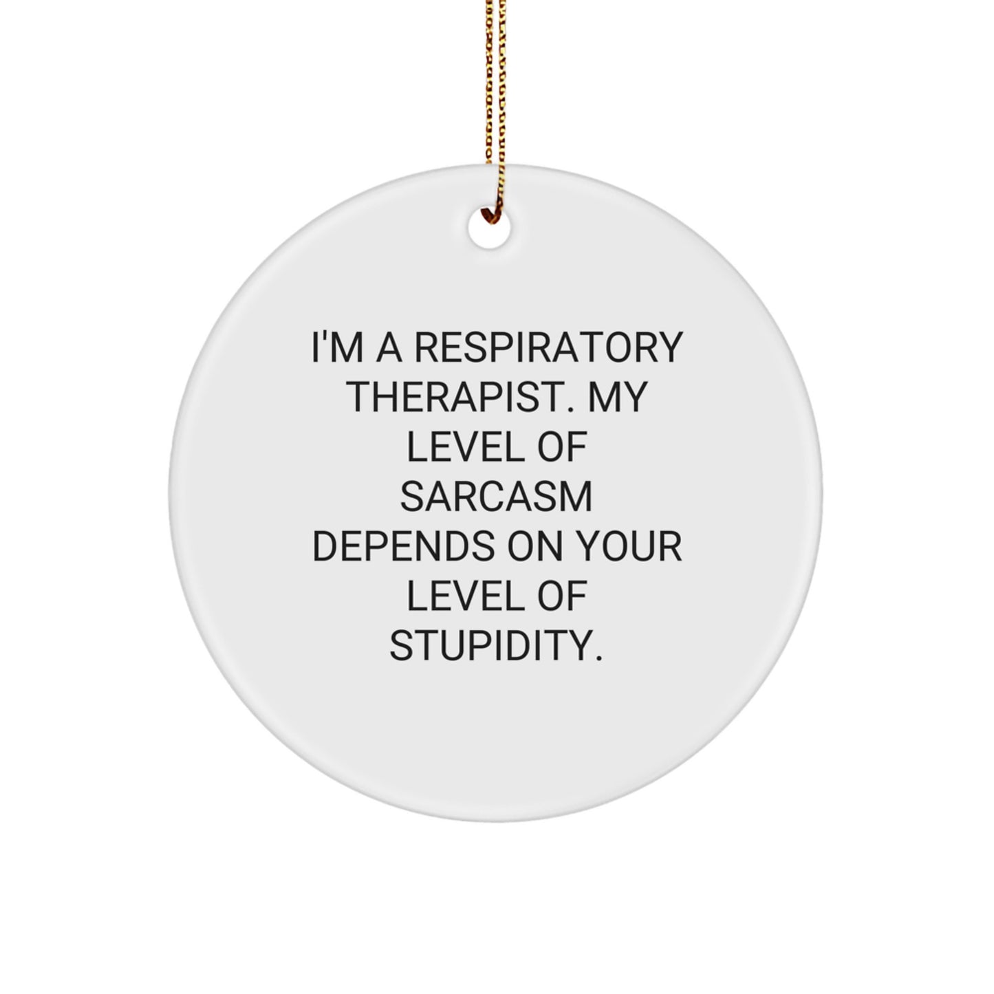Funny Respiratory Therapist Gifts, Inspirational Sarcasm Circle Ornament for Men - Gifts from Friends - Christmas Unique Gifts for Respiratory Therapist - Image 1