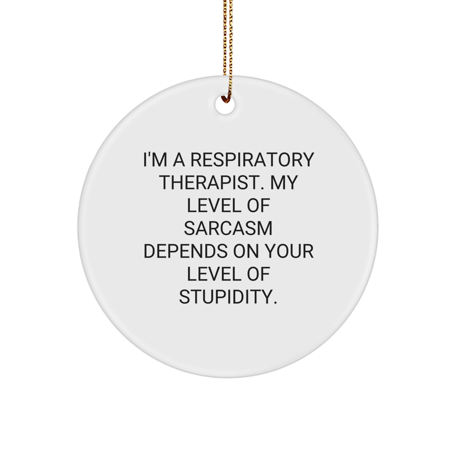 Funny Respiratory Therapist Gifts, Inspirational Sarcasm Circle Ornament for Men - Gifts from Friends - Christmas Unique Gifts for Respiratory Therapist - Image 1