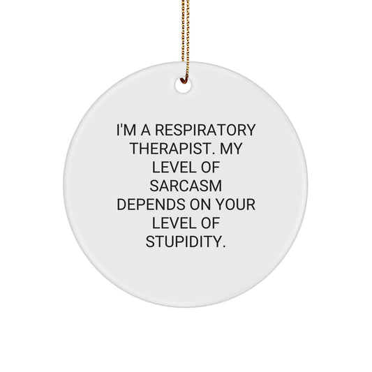 Funny Respiratory Therapist Gifts, Inspirational Sarcasm Circle Ornament for Men - Gifts from Friends - Christmas Unique Gifts for Respiratory Therapist - Image 1