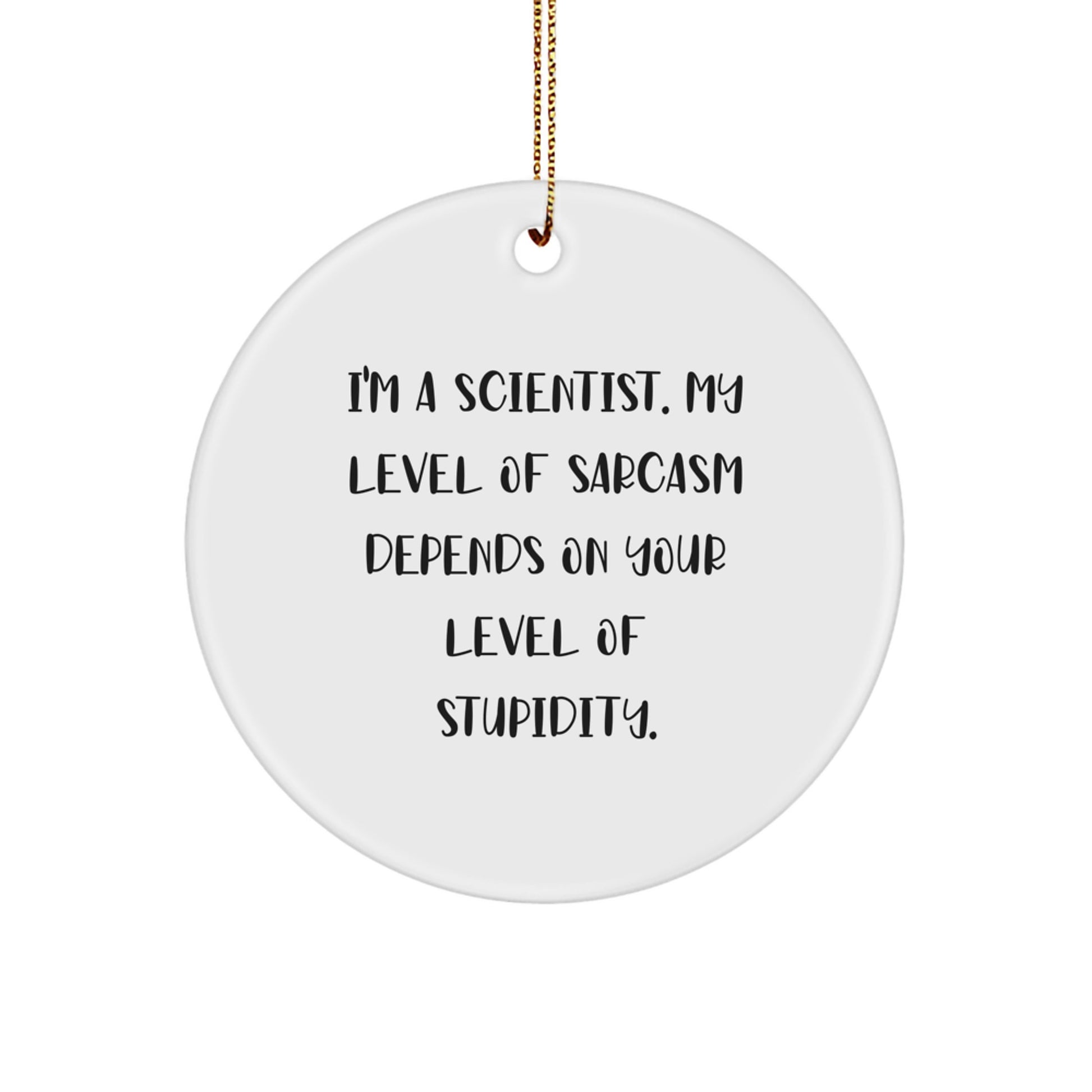Funny Scientist Gifts for Men, Gifts from Friends, Christmas Unique Scientist Circle Ornament, I'm A Scientist Quote - Image 1