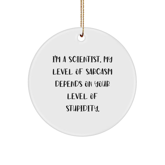Funny Scientist Gifts for Men, Gifts from Friends, Christmas Unique Scientist Circle Ornament, I'm A Scientist Quote - Image 1
