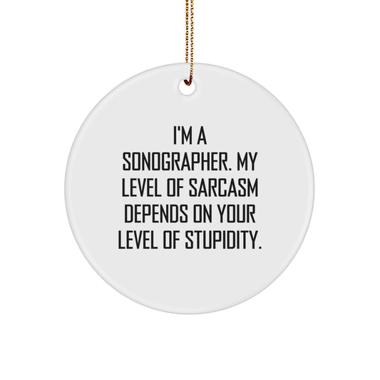 Sonographer Circle Christmas Ornament Gift for Coworkers – Depends on - Image 1