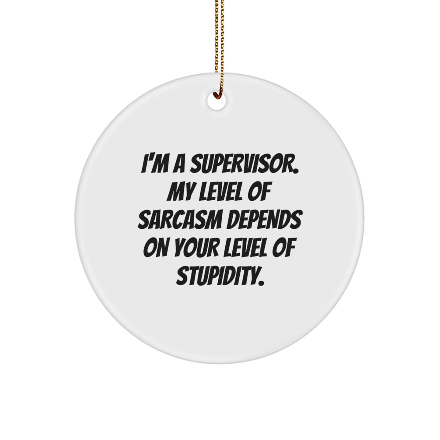 Funny Sarcasm Supervisor Gifts for Men, Women, Friends, Coworkers or Family - Supervisor Circle Ornament with 'I'm A Supervisor' Quote, Christmas Unique - Image 1