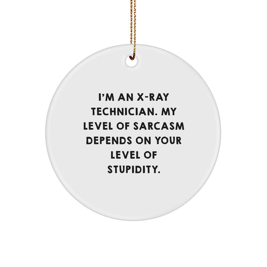 Funny X-Ray Technician Gifts from Men to X-Ray Technician Friends, Christmas Unique Circle Ornament for X-Ray Technician Coworkers, Sarcasm Humor Christmas Unique Gift for X-Ray Technician Family - Image 1