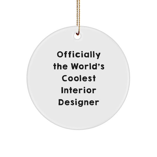 Interior Designer Circle Ornament Christmas Unique Gift for Coworkers Idea - Image 1