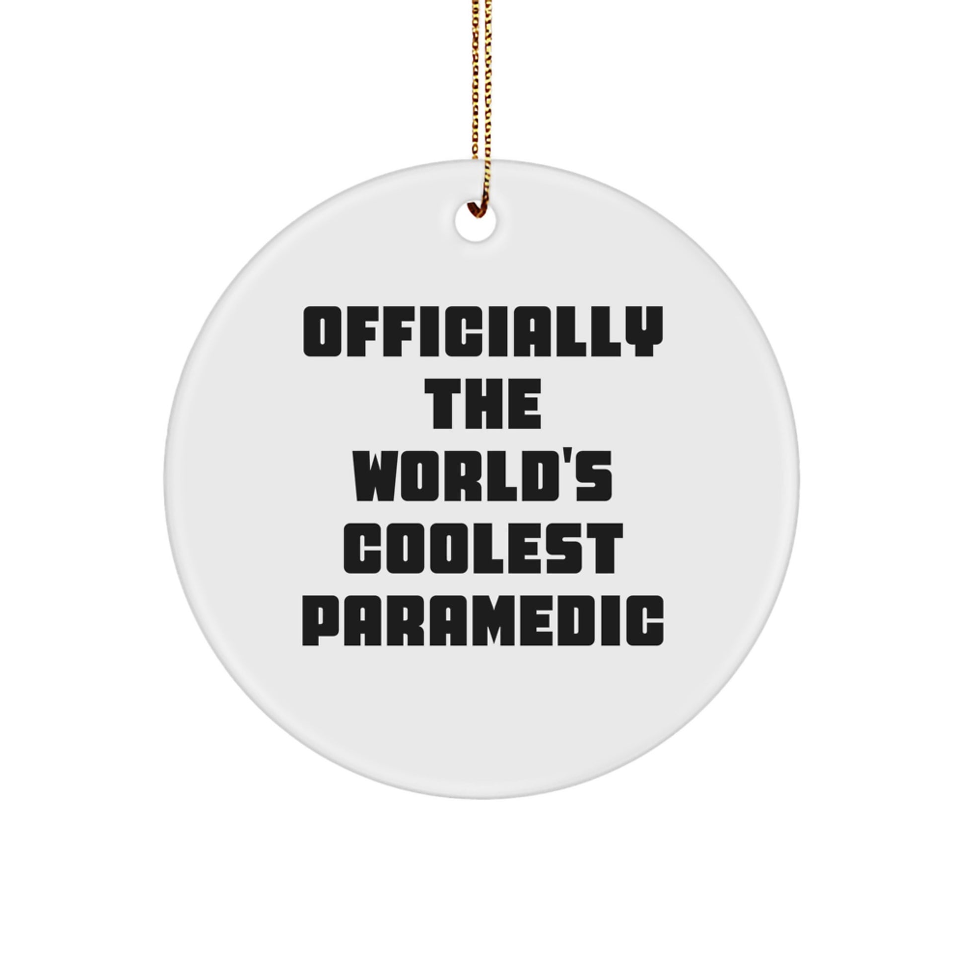 Funny Rescue Worker Gifts for Men - 'Officially The World's Coolest Rescue Worker' Circle Ornament, Christmas Unique Gifts from Friends to Rescue Workers - Image 1