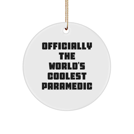 Funny Rescue Worker Gifts for Men - 'Officially The World's Coolest Rescue Worker' Circle Ornament, Christmas Unique Gifts from Friends to Rescue Workers - Image 1