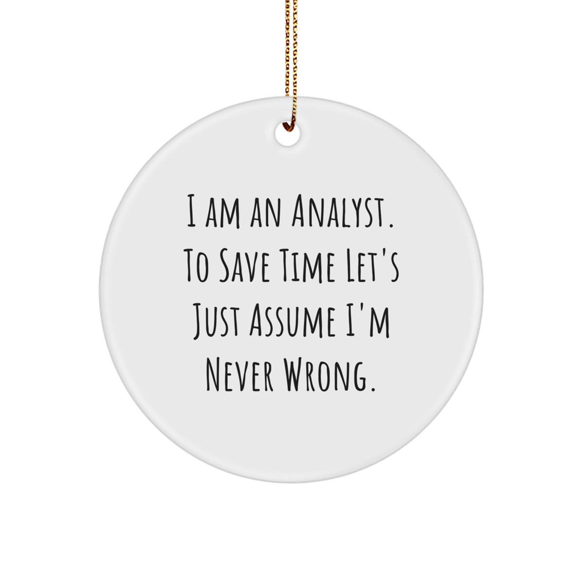 For Him Analyst Keepsake Christmas Ornament Gift Perfect Holiday Decor - Image 1