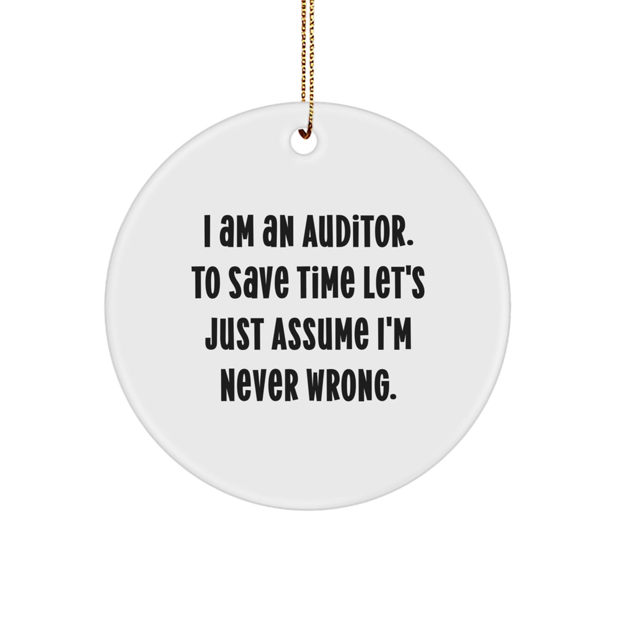 Skeptical Auditor Circle Ornament Christmas Unique Gift for Friends Novelty - Image 1
