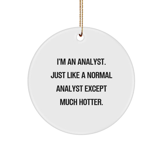 Funny Analyst Gifts for Men Women Coworkers Family - I'm An Analyst Circle Ornament Christmas Unique Decorations - Image 1