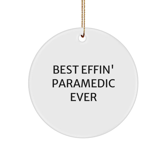 Funny Rescue Worker Gifts from Friends Christmas Unique Ornaments for Rescue Workers - Best Effin' Rescue Worker Ever - Image 1