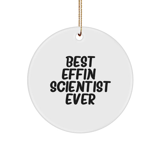 Funny Scientist Circle Ornament, Best Effin' Scientist Ever, Christmas Unique Scientist Gifts for Men, Women, Friends, Coworkers, Family, Scientist - Image 1