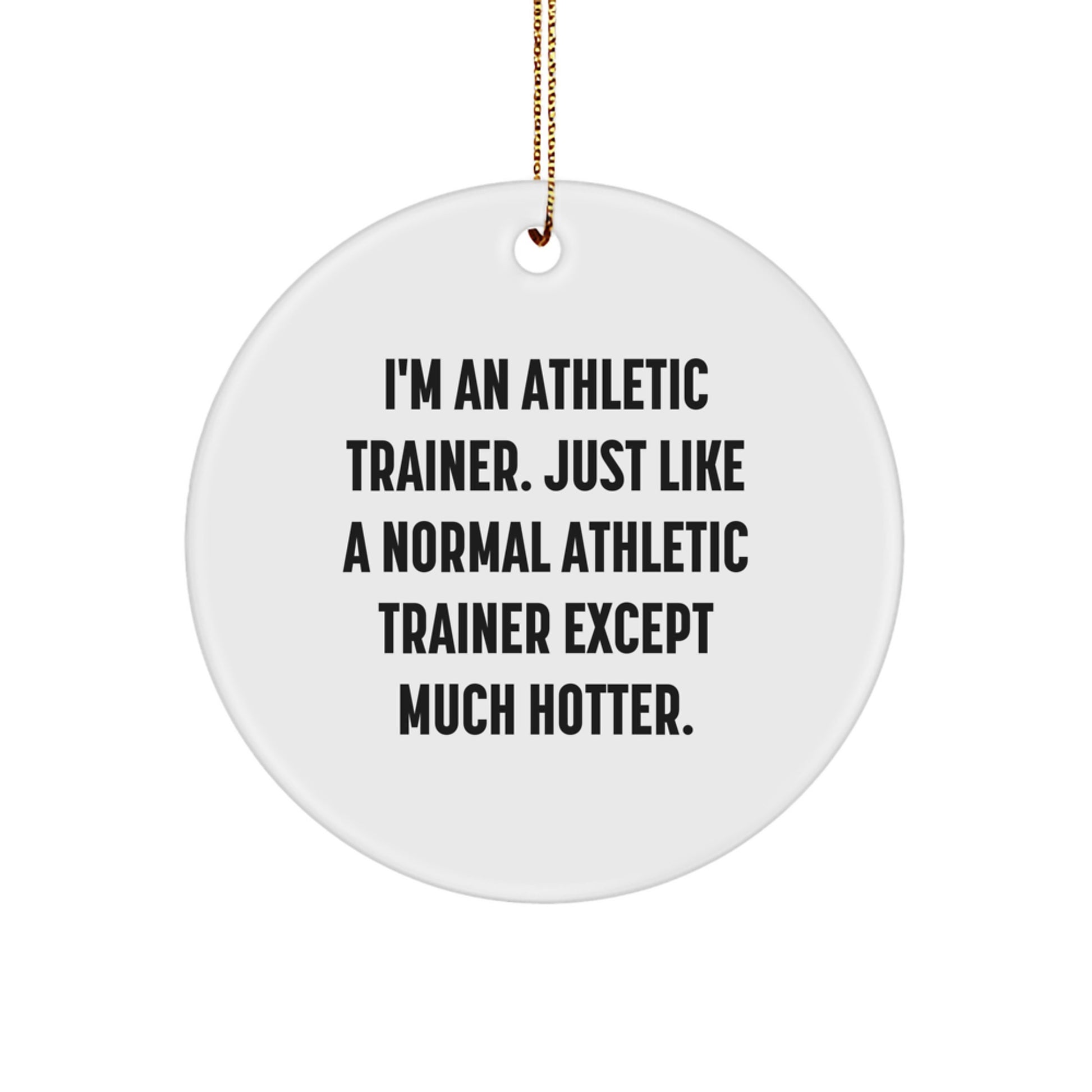 Athletic Trainer Gifts from Friends, Funny Quote Circle Ornament for Christmas, Unique Presents for Him or Her - Image 1