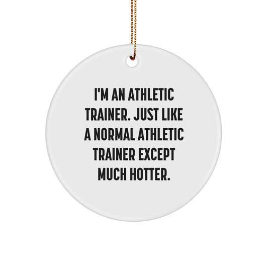 Athletic Trainer Gifts from Friends, Funny Quote Circle Ornament for Christmas, Unique Presents for Him or Her - Image 1