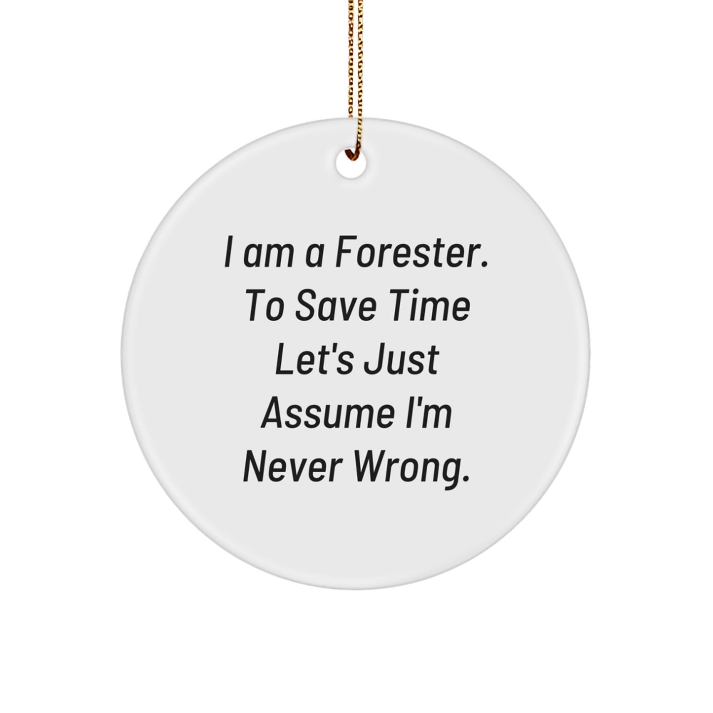 Funny Forester Gifts from Friends - I Am A Forester Circle Ornament for Christmas Unique Decorations - Image 1