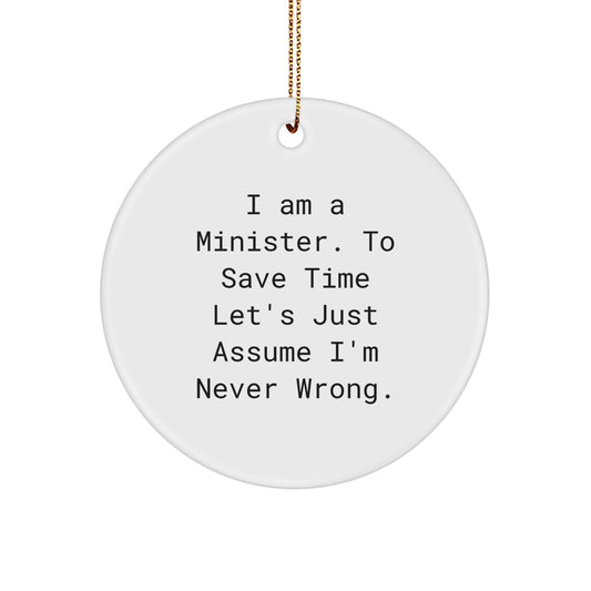 Funny Minister Christmas Unique Gifts from Friends Unique Circle Ornament for Minister Friends - Image 1