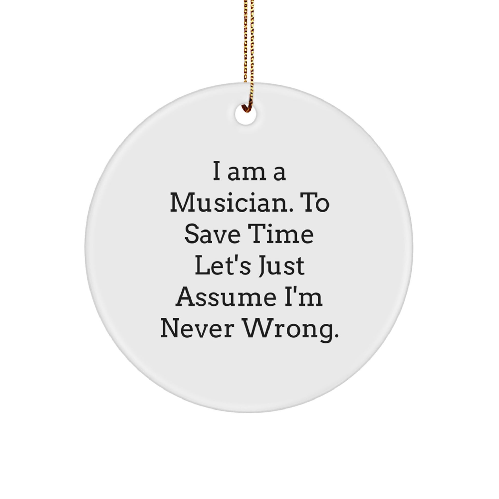 Funny Musician Circle Ornament Gifts from Men for Musician Friends at Christmas Unique Gifts - Image 1