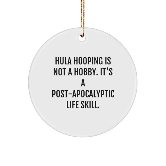 Hula Hooping Circle Ornament Funny Gifts for Hula Hooping Lovers, Gifts from Friends and Family, Christmas Unique Ornaments - Image 1