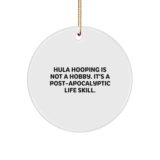 Hula Hooping Christmas Circle Ornament - Funny Gift for Hula Hooping Enthusiasts, Gifts from Friends for Hula Hooping Lovers, Circle Ornament for Christmas Decorations - Image 1