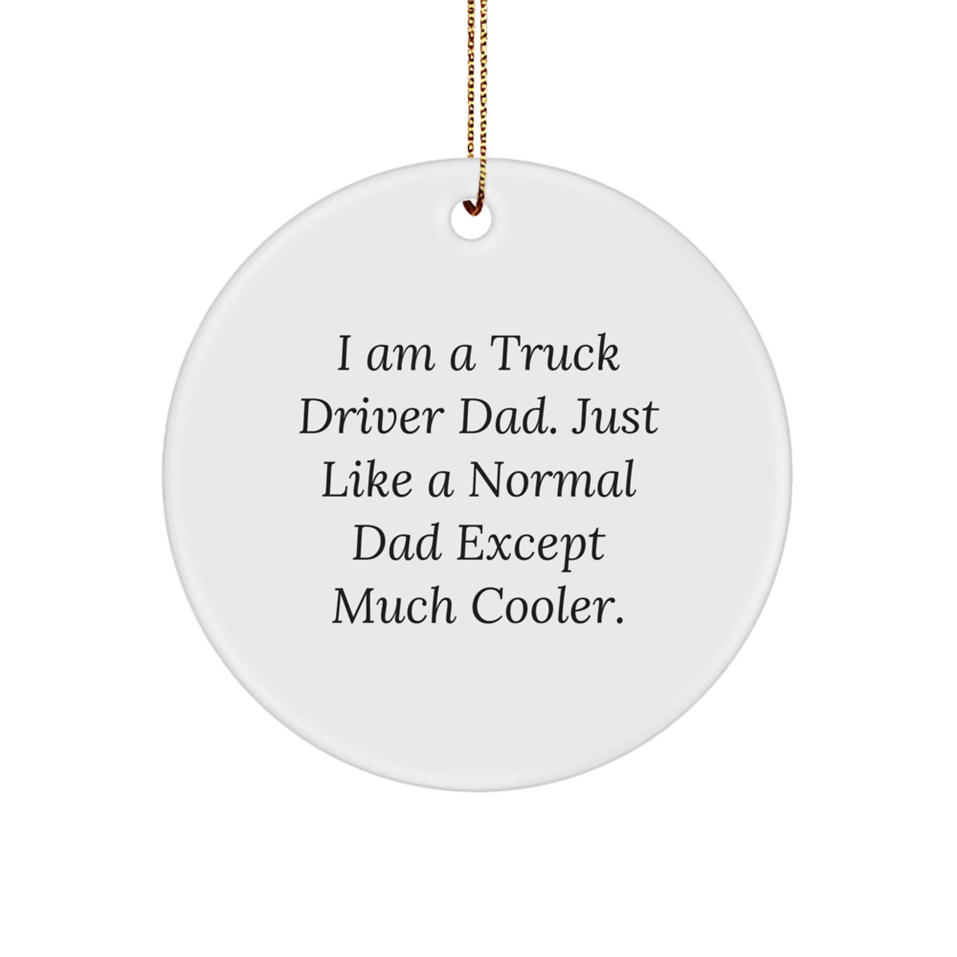 Gifts from Dad for Truck Driver Dads, Funny Circle Ornament, Christmas Unique Gifts, Truck Driver Decorations, I Am A Truck Driver Dad - Image 1