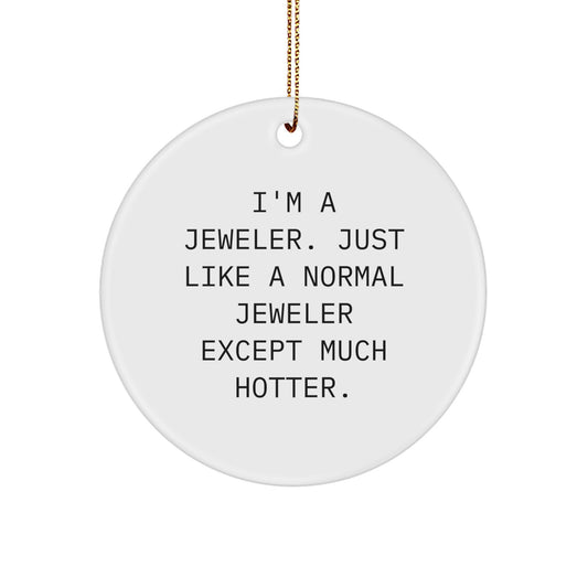 Funny Circle Ornament Gifts from Friends for Jeweler, Unique Christmas Decorations for Home - Image 1