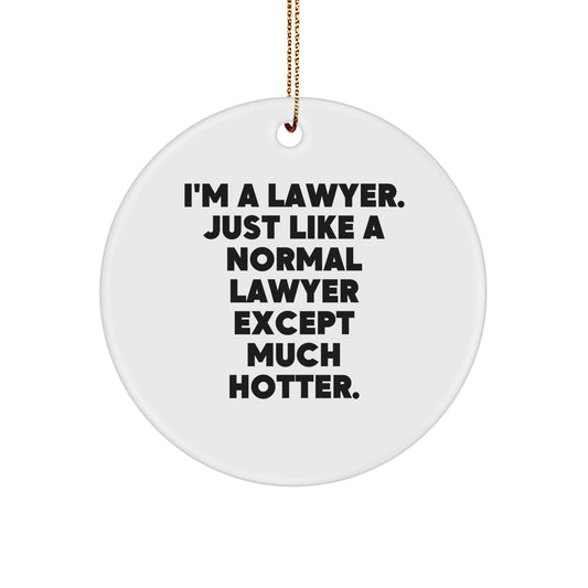 Funny Lawyer Gifts from Friends to Lawyer Men, I'm A Lawyer Circle Ornament for Christmas Unique Gifts, Lawyer Decorative Circle Ornament - Image 1