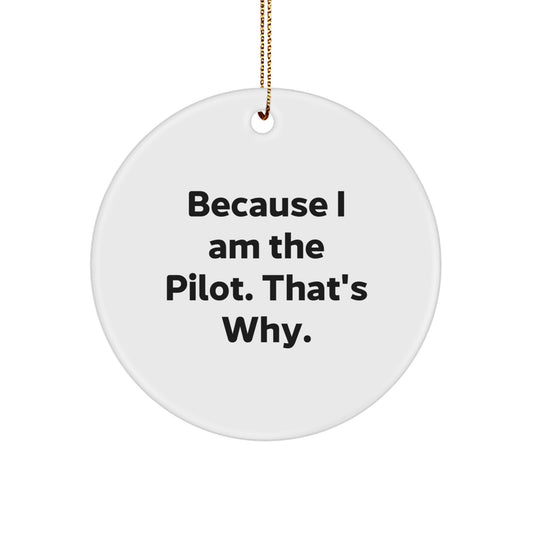 Because I Am The Pilot Funny Christmas Unique Gifts for Pilot Friends from Men - Image 1