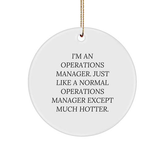 Funny Operations Manager Circle Ornament Gifts from Friends for Men - Christmas Unique Ornaments for Coworkers - Image 1