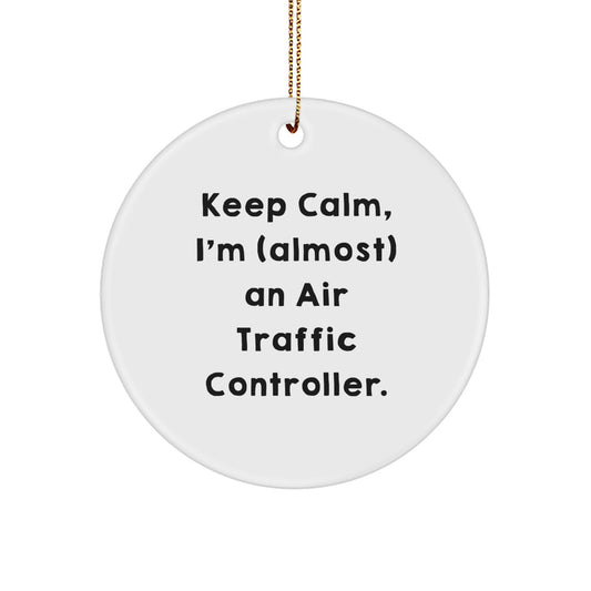 Keep Calm Air Traffic Controller Christmas Ornament for Friends Gift - Image 1