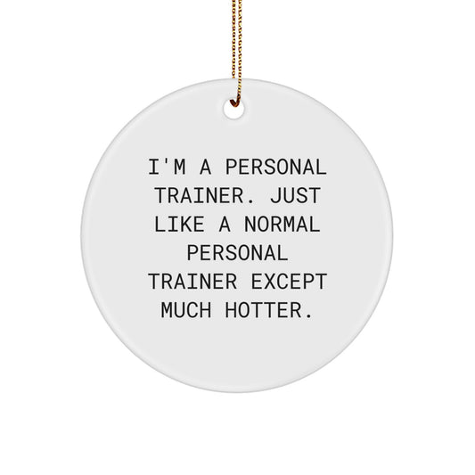 Funny Personal Trainer Gifts for Men - Christmas Unique Decorations with Circle Ornament, Gifts from Friends for Personal Trainer - Image 1
