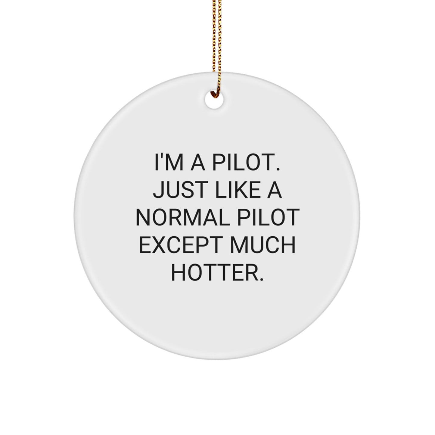 Funny Pilot Gifts for Men - I'm A Pilot. Just Like A Normal Pilot Except Much Hotter., Pilot Christmas Unique Gifts, Circle Ornament - Image 1