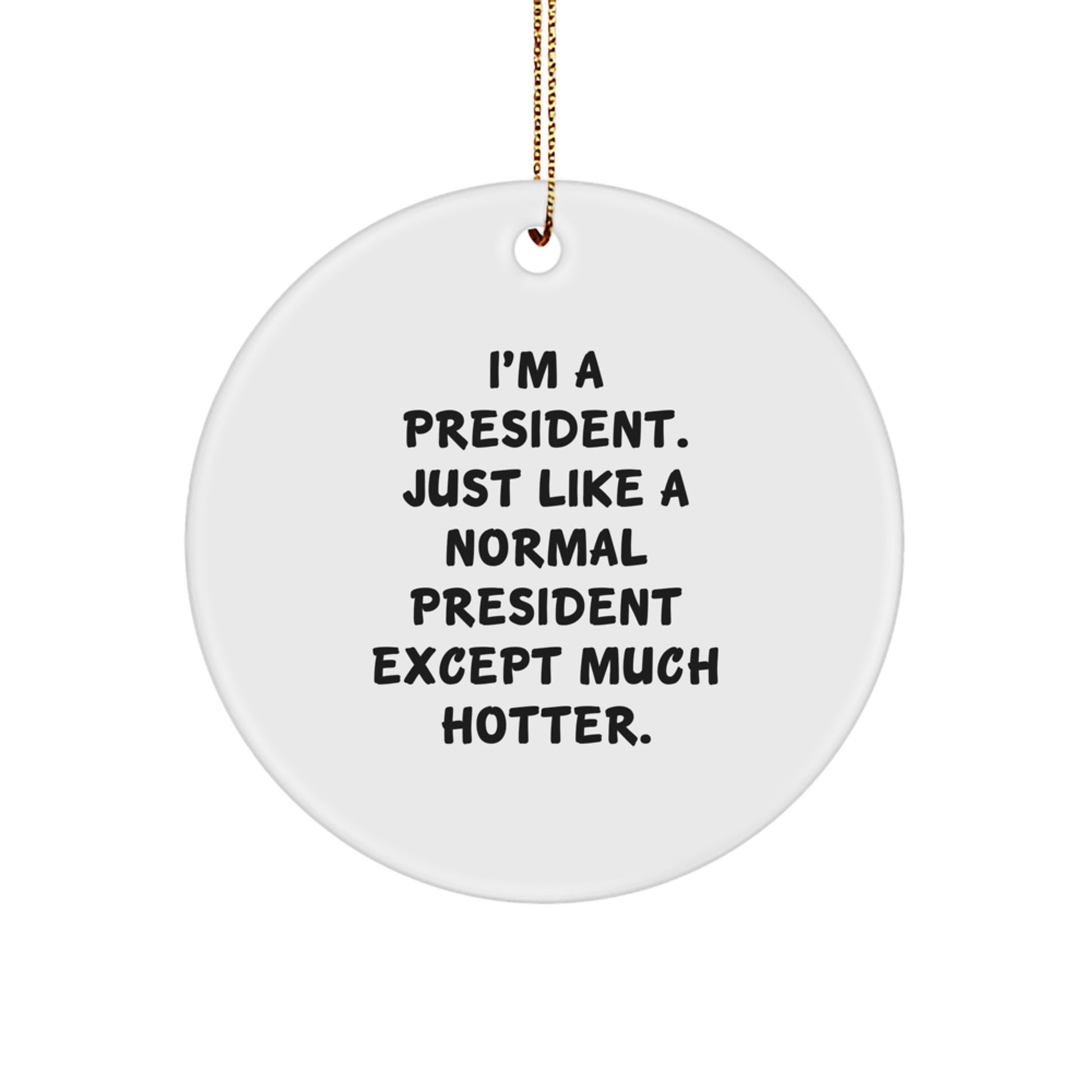 Funny President Circle Ornament Gifts from Men to President, Unique Christmas Decorations for Home Offices - Image 1