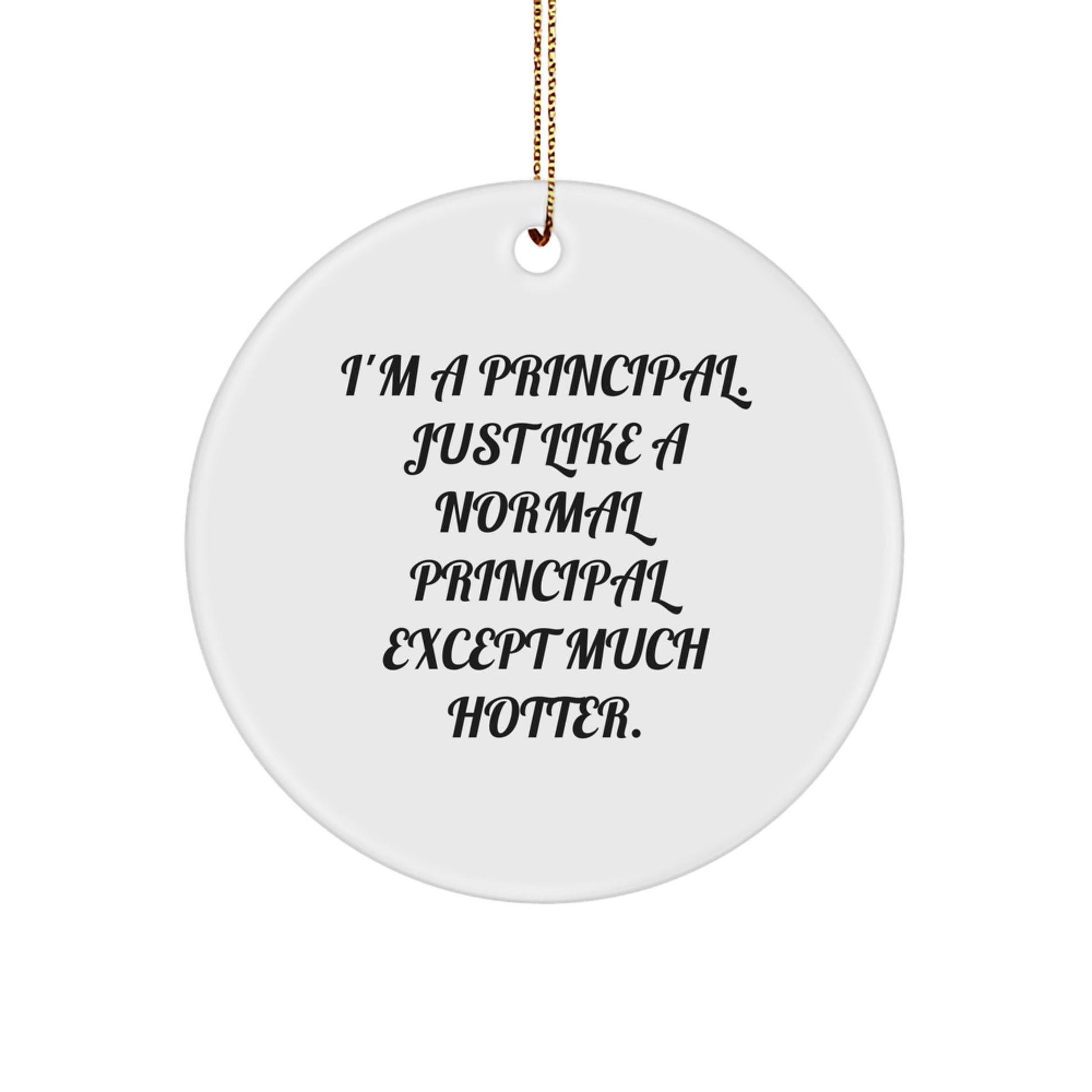 Funny Principal Gifts for Him, Circle Ornament, I'm A Principal, Unique Christmas Memorable Presents from Men to Principal - Image 1