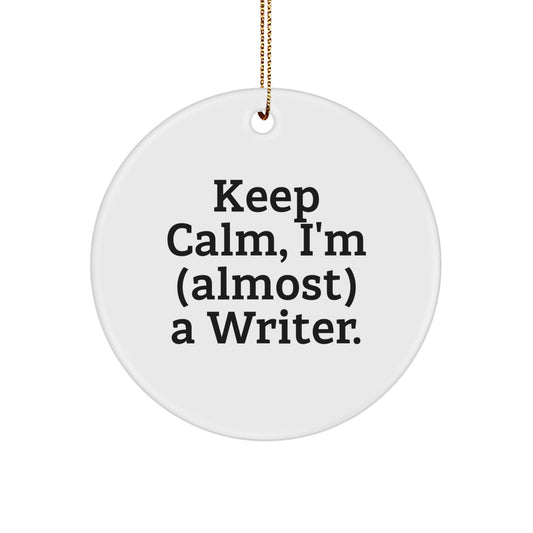 Funny Writer Circle Ornament for Christmas Unique Gifts from Friends to Writers - Image 1