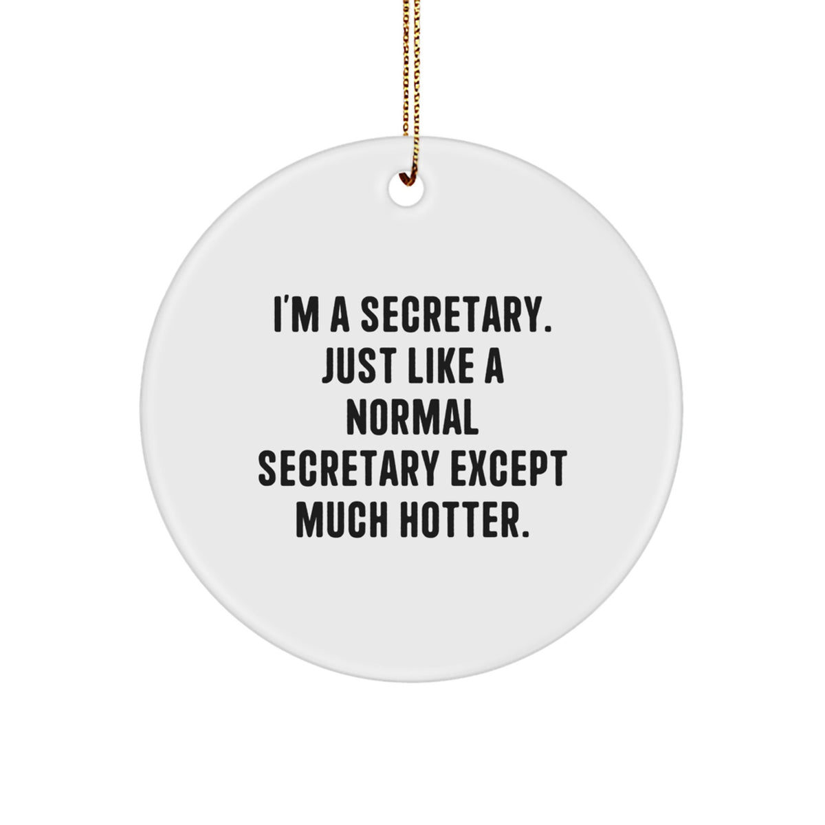 Playful Secretary Circle Christmas Ornament – Holiday Gift for Friends - Image 1