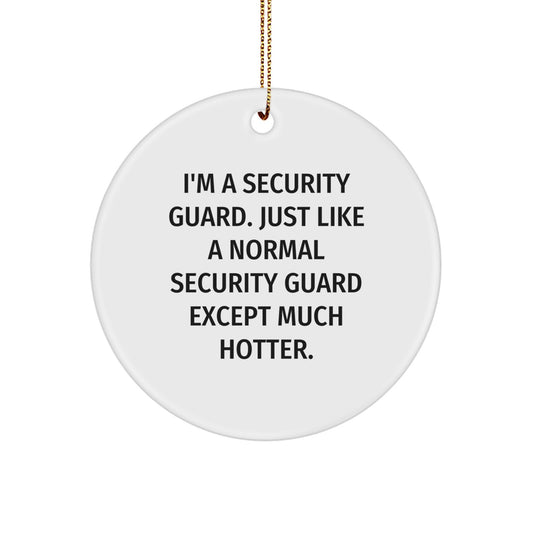 Security Guard Circle Ornament Christmas Gift for Coworkers Bright Idea - Image 1