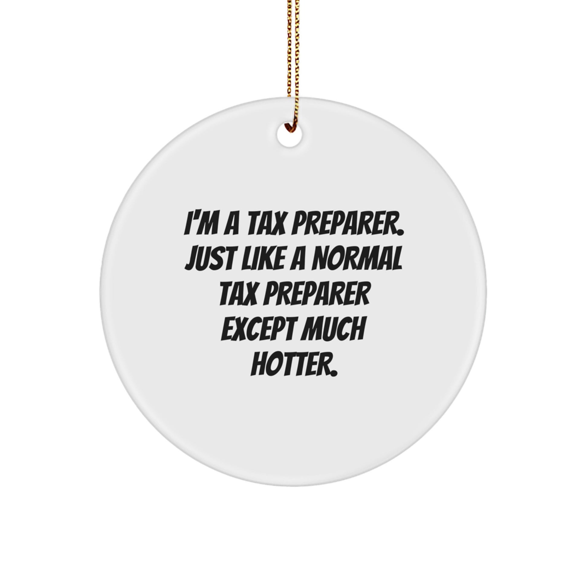 Funny Tax Preparer Gifts from Friends for Men - I'm A Tax Preparer Except Much Hotter Christmas Unique Ornaments - Image 1