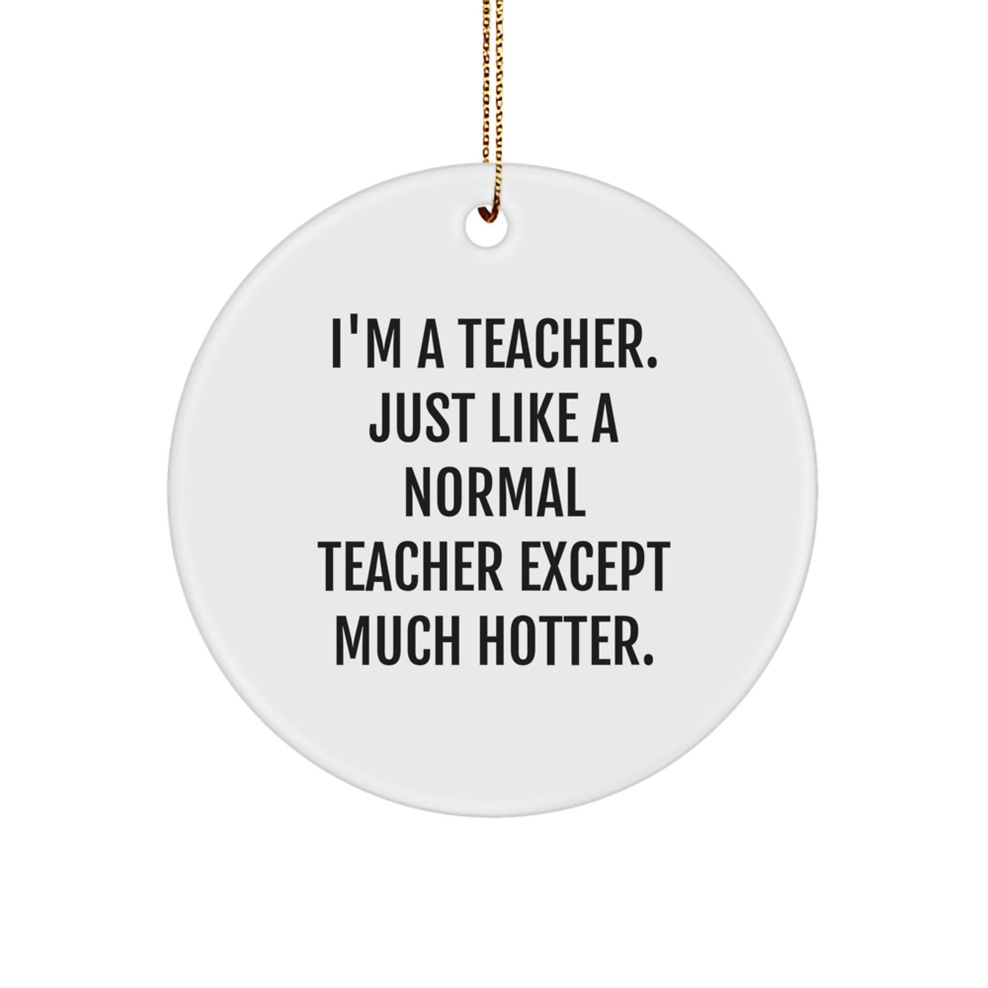 Funny Teacher Circle Ornament Gift from Friends for Men Women Coworkers Family - I'm A Teacher - Image 1