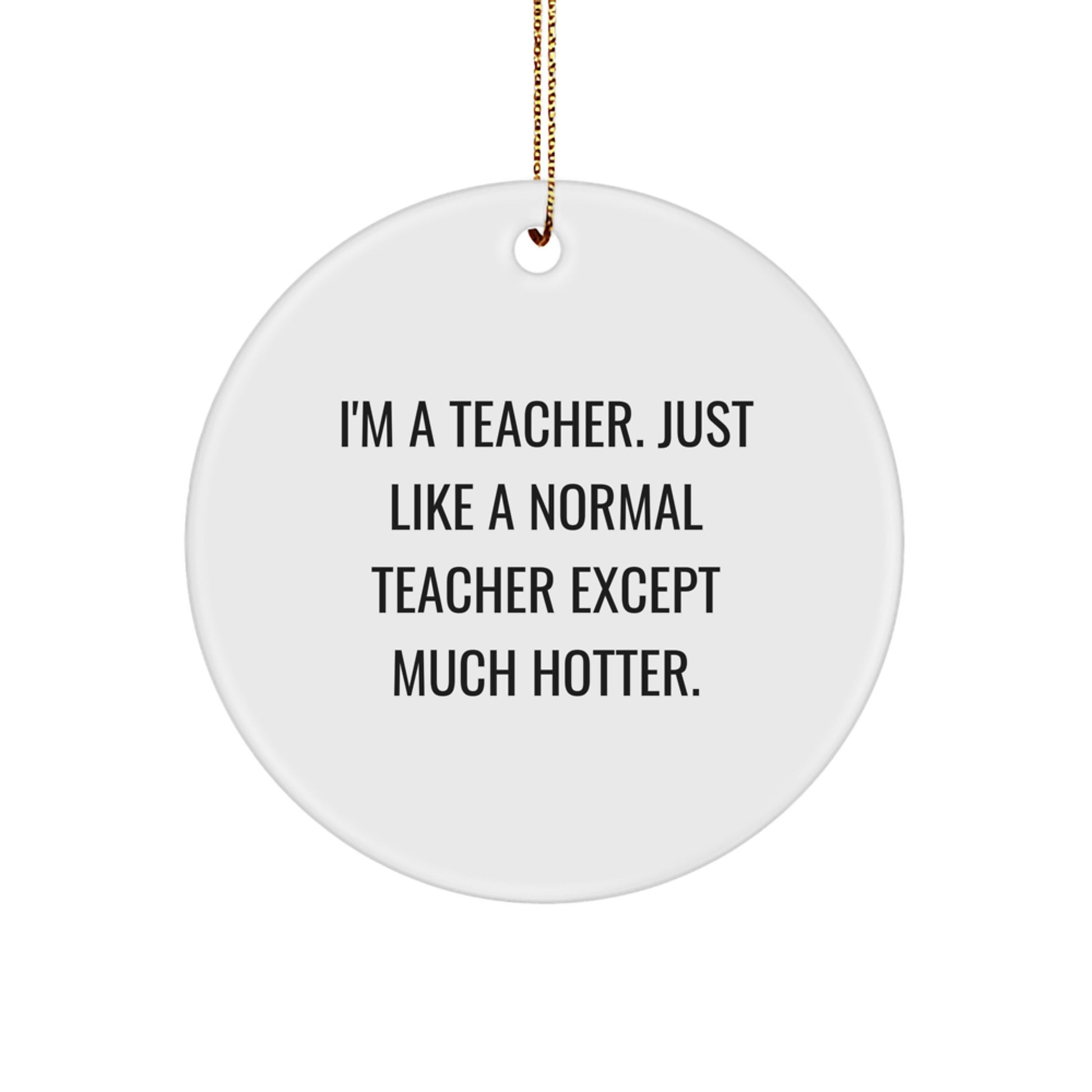 Funny Teacher Gifts from Women - Cute Men's Circle Ornament - Inspirational Christmas Unique Decorations for Teachers by - Image 1