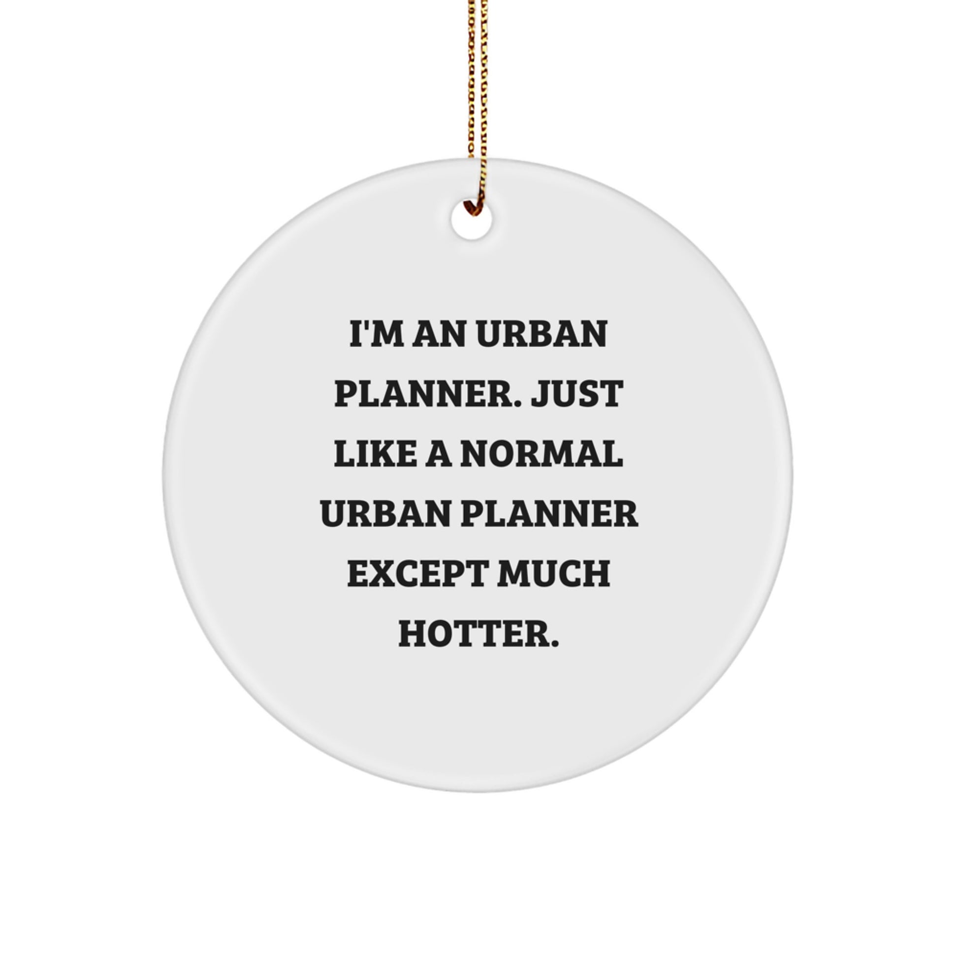 Funny Urban Planner Gifts for Men, Unique Circle Ornament with 'I'm An Urban Planner, Just Like A Normal Urban Planner Except Much Hotter.' Quote, Gifts from Friends or Family for Christmas - Image 1