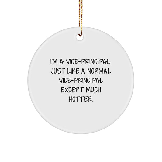 Funny Vice-principal Gifts from Friends Circle Ornament - I'm A Vice-principal. Just Like A Normal Vice-principal Except Much Hotter. Christmas Unique Gifts for Vice-principal - Image 1
