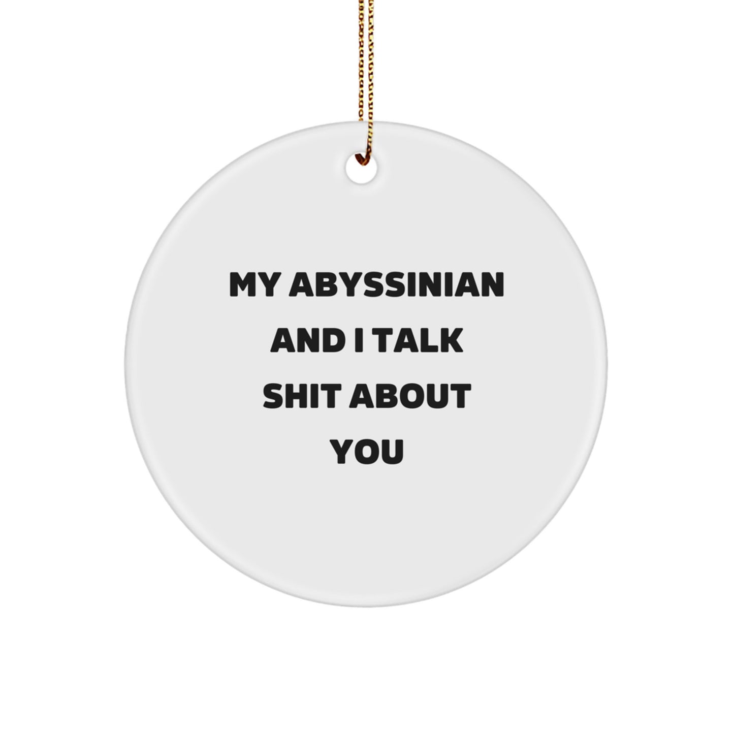 Funny Abyssinian Cat Gifts for Abyssinian Cat Lovers, Circle Ornament from Friends, Christmas Unique Gifts - Image 1