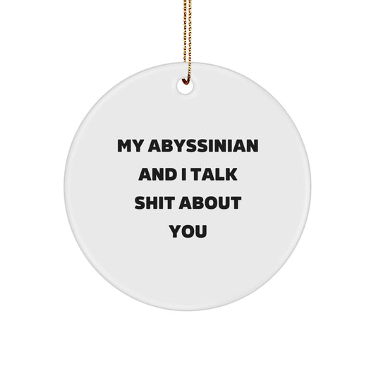 Funny Abyssinian Cat Gifts for Abyssinian Cat Lovers, Circle Ornament from Friends, Christmas Unique Gifts - Image 1
