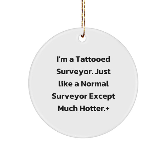 Funny Surveyor Gifts for Men Unique Circle Ornament from Family, Friends, Coworkers, or You - Image 1