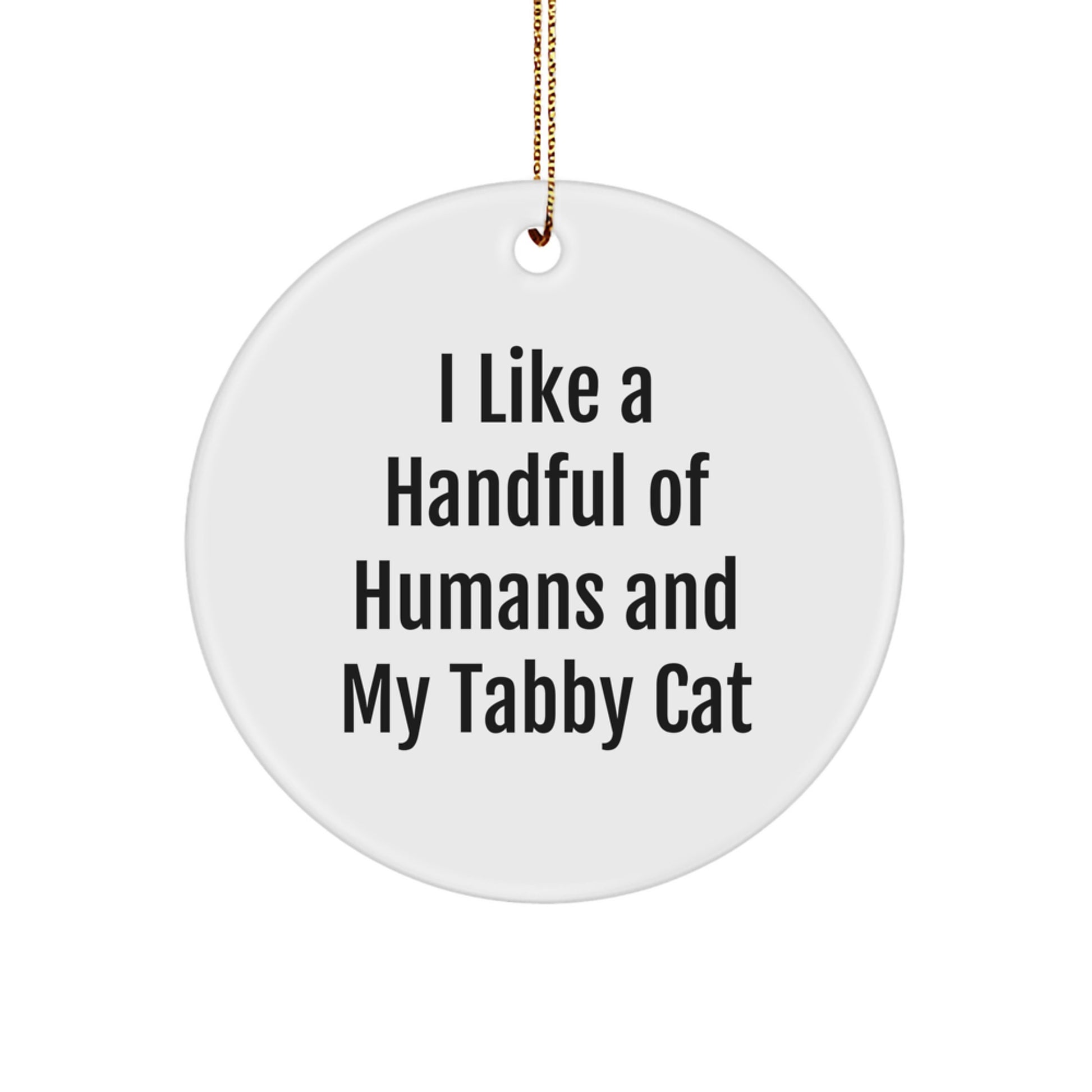 Funny Tabby Cat Circle Ornament for Christmas Unique Gifts from Family to Friends, Inspirational Decor for Tabby Cat Lovers - Image 1