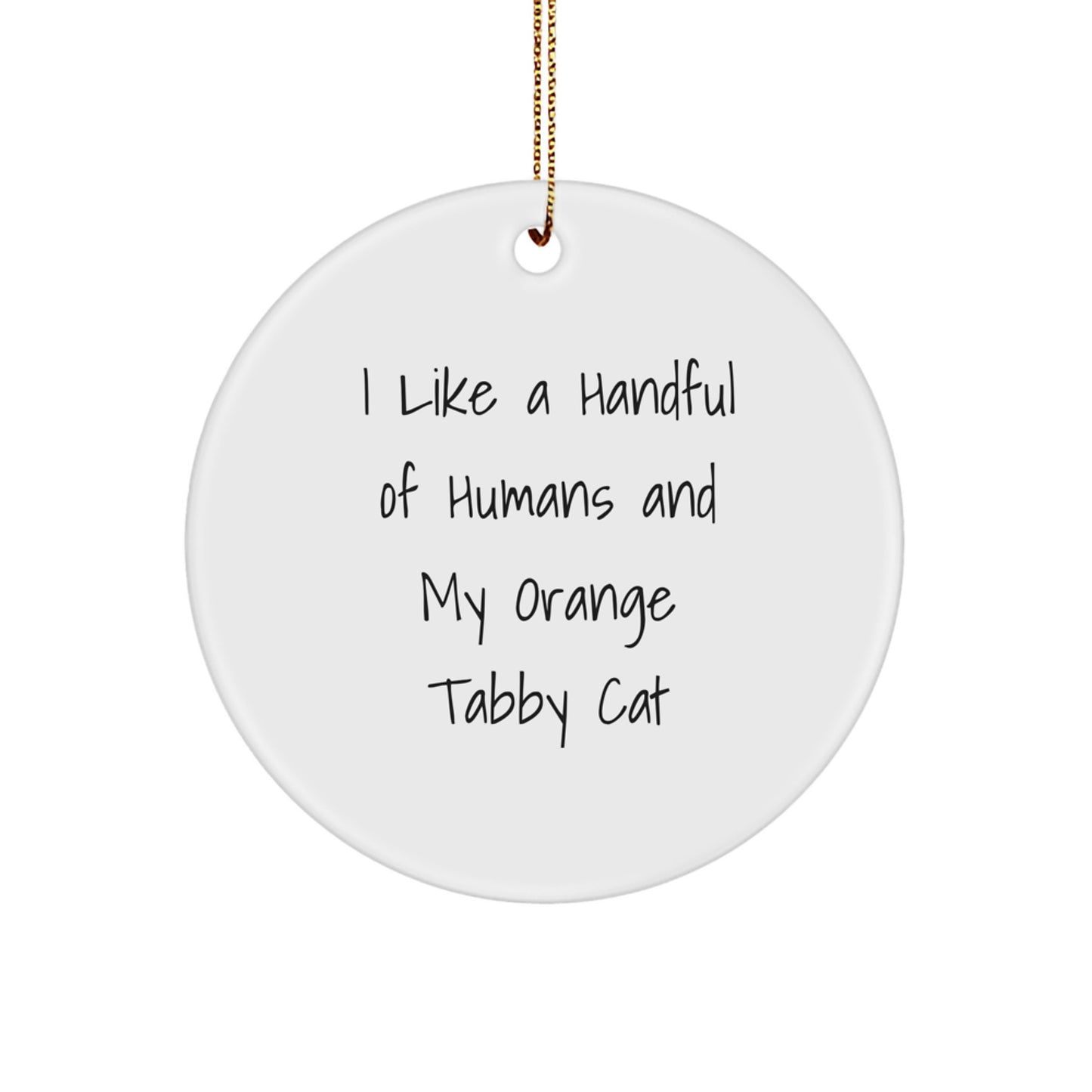 Funny Orange Tabby Cat Gifts for Men and Women, Orange Tabby Cat Circle Ornament for Christmas Unique Gifts from Family and Friends - Image 1