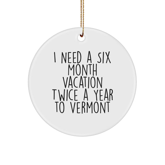 Vermont Christmas Circle Ornament Gifts from Friends for Christmas Lover Men Women Family - Image 1