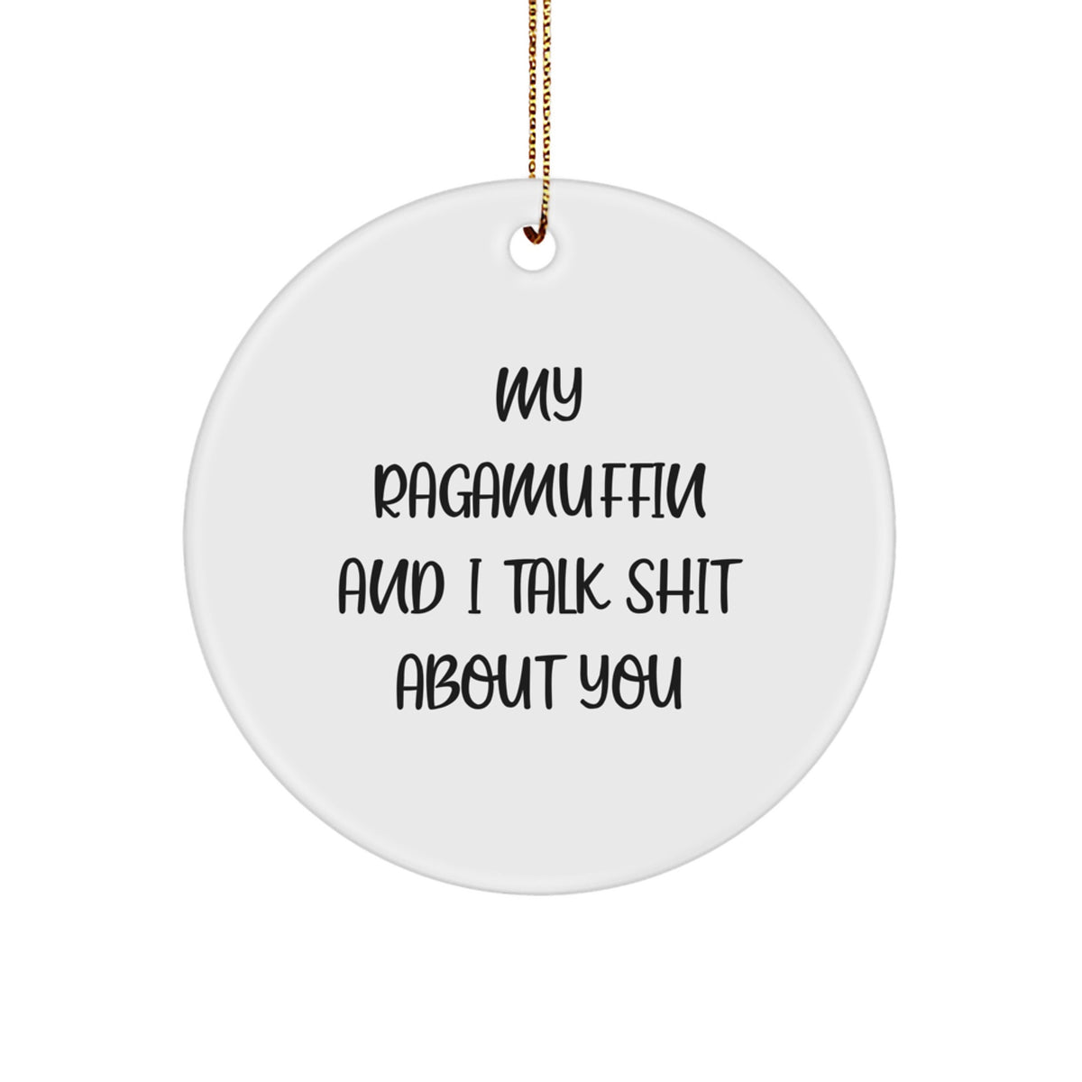 Funny Ragamuffin Cat Circle Ornaments for Friends, Coworkers, Family - My Ragamuffin And I Talk Shit About You Gifts from Men, Women, Husband, Wife, Sweetheart, Sweetheart - Image 1