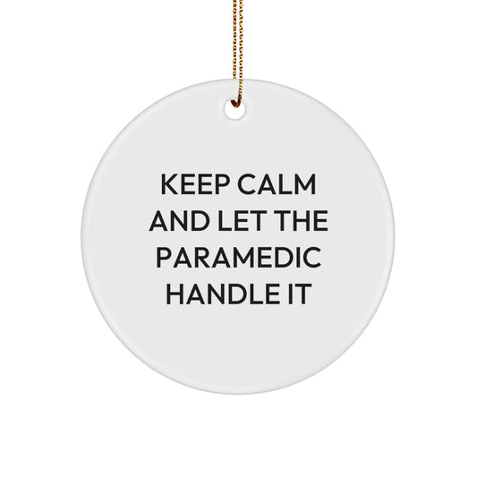 Funny Rescue Worker Gifts from Friends for Rescue Workers - Rescue Worker Circle Ornament, Keep Calm And Let The Rescue Worker Handle It, Christmas Unique - Image 1